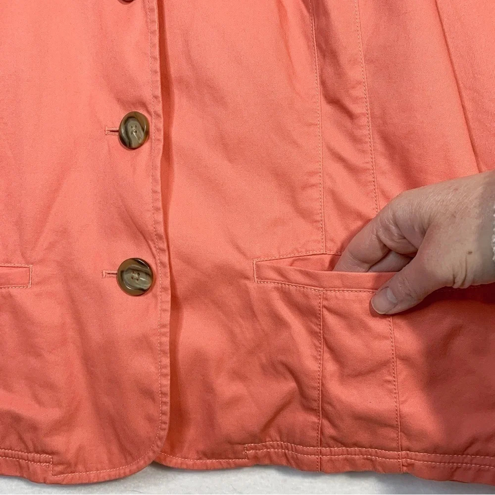 L.L. Bean Coral 100% Cotton Blazer Jacket - Picture 4 of 6